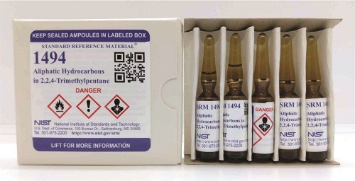 SRM 1494  2，2，4-三甲基戊烷中的脂肪族烴標(biāo)準(zhǔn)品